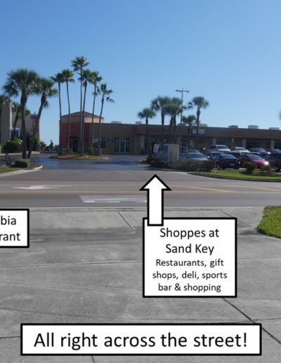 Great food & shopping options right across the street.